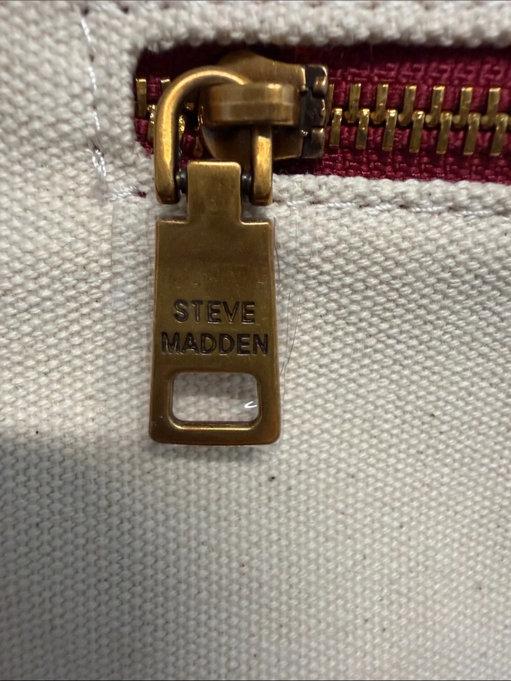 Steve Madden | Wine Canvas Boatkin Vacation Tote w/ Separate Purse & Crossbody